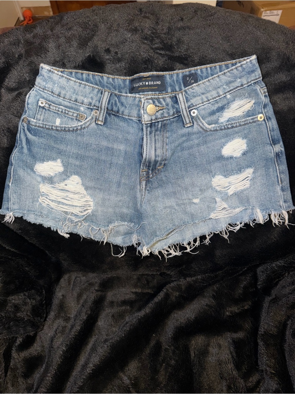 Lucky Brand Distressed Light Blue Denim Cutoff Shorts